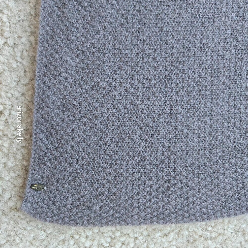 Cashmere Basketweave Textured Knit Scarf Tan Taupe Brown Doliearo Dolieato Love - Picture 10 of 12